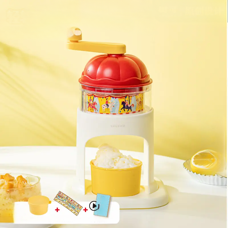 Carousel Safe Hand-Crank Ice Shaver: Rapid, Dense Ice with Secure Operation