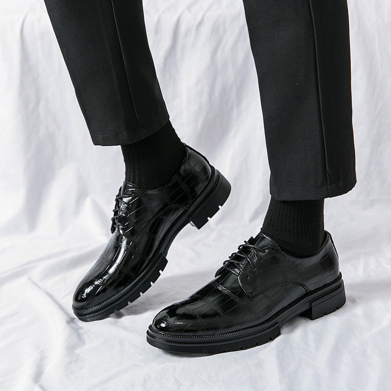 Men's Fashion Crocodile Print Casual Business Leather Shoes