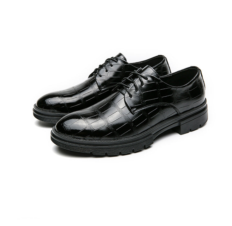 Men's Fashion Crocodile Print Casual Business Leather Shoes
