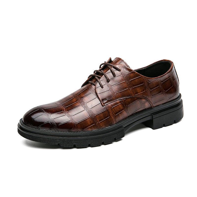 Men's Fashion Crocodile Print Casual Business Leather Shoes