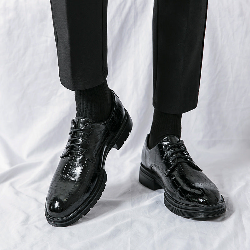 Men's Fashion Crocodile Print Casual Business Leather Shoes