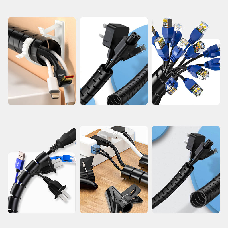 Wire Wrap Cord Organizer Cable Management Sleeve(Free Cable Guide Clip)