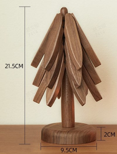 🎉Hot Sale 50% OFF🎉🧑🎄Insulated Coasters Solid Wood Christmas Tree Coasters