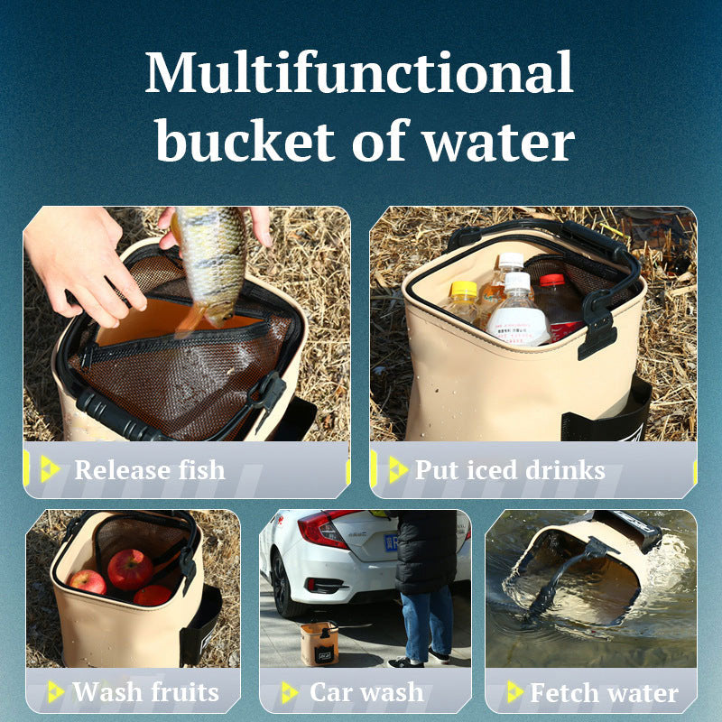 Multifunctional Foldable Fish Bucket With Cover