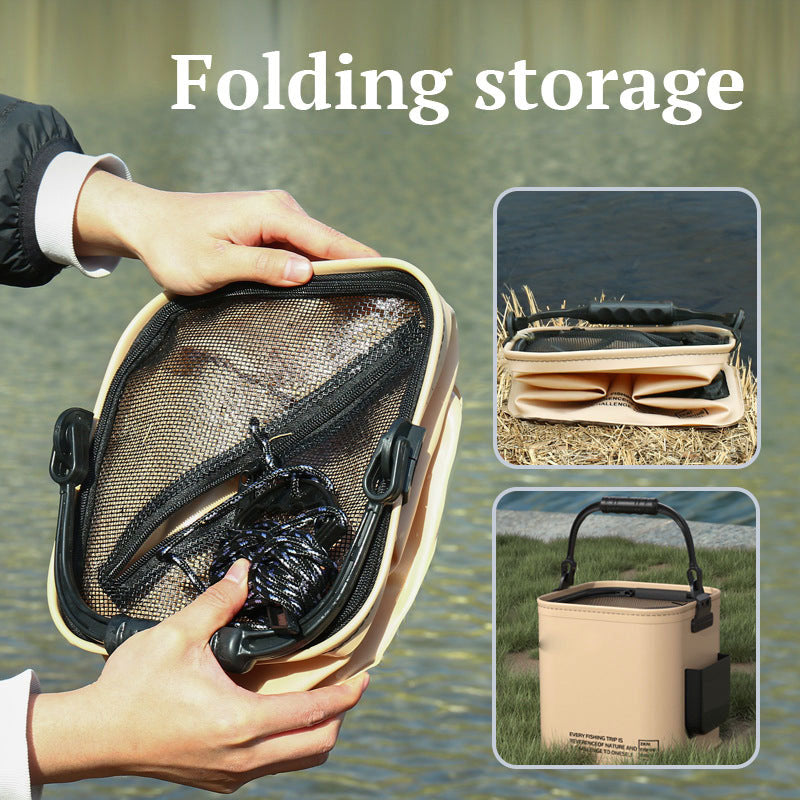 Multifunctional Foldable Fish Bucket With Cover
