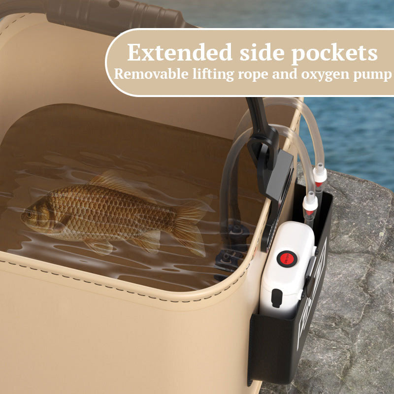 Multifunctional Foldable Fish Bucket With Cover