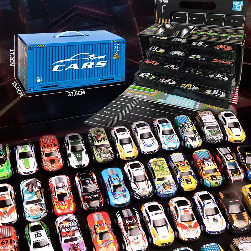 Best Gift🚗🚗🚗 48 Mini Pull-Back Cars with Built-In Garage Set
