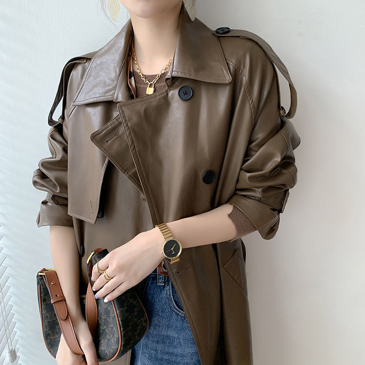 Women's Vintage Leather Coat