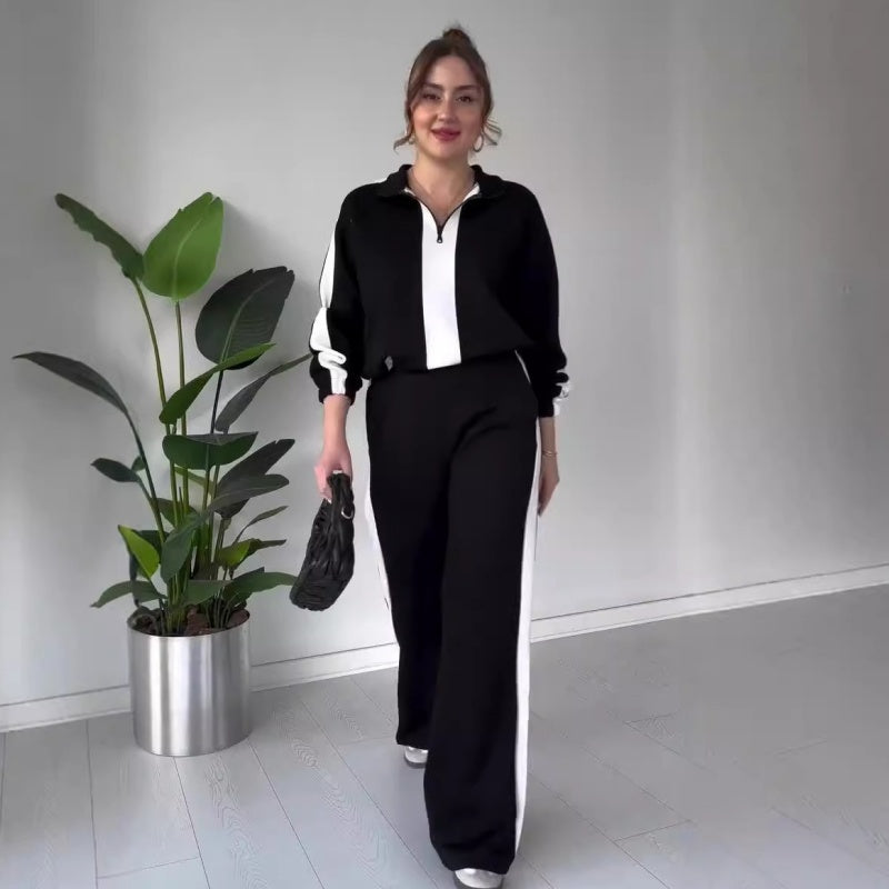 🔥Limited Time 50% OFF🔥Women’s Zipper Lapel Tops & Pants 2-Piece Set