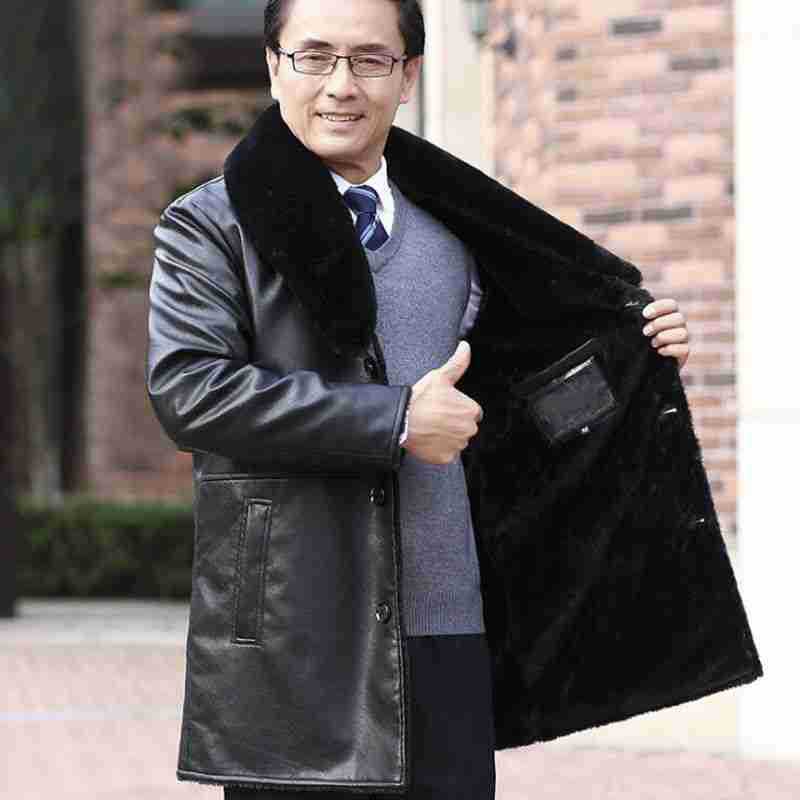 Men's Warm Zipper Faux Leather Jackets