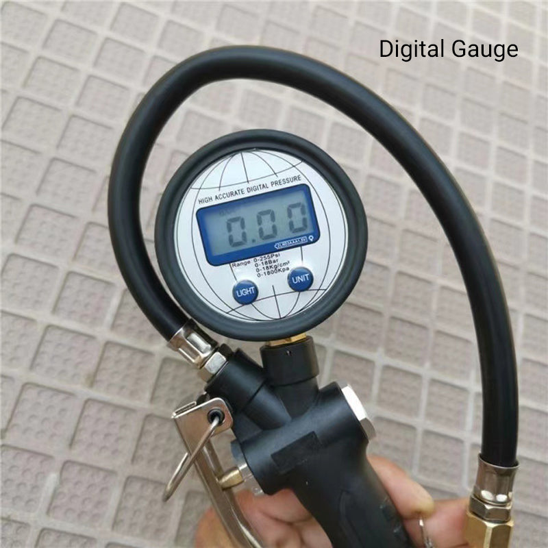 2-in-1 Tire Inflator Pressure Gauge