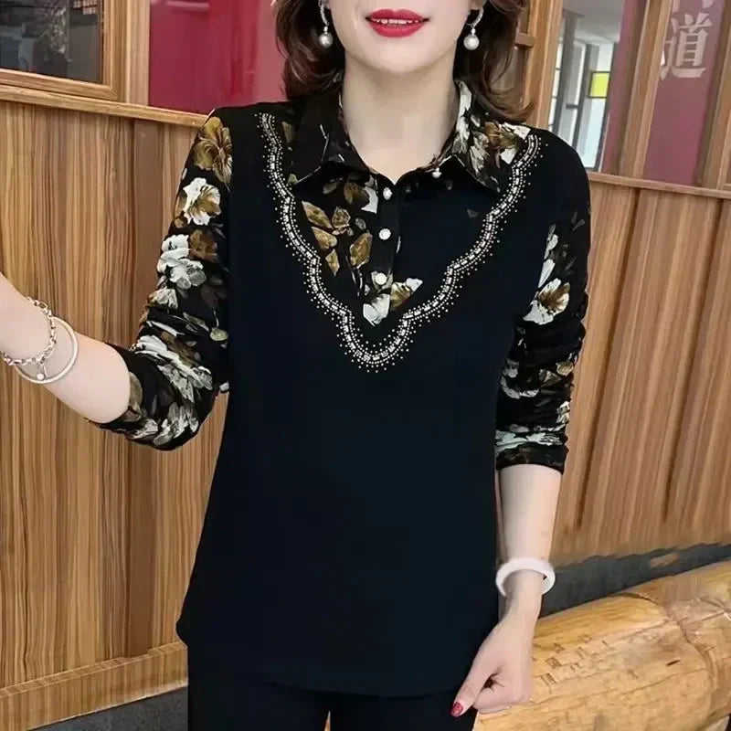 🔥2025 New Arrival Pre-Sale🍃Women's Winter Thickened Half-Button Print Top