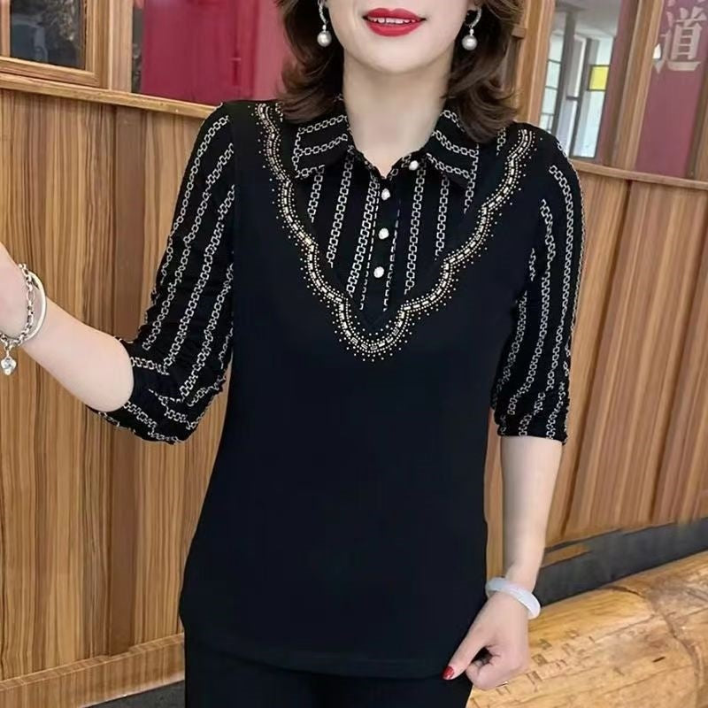 🔥2025 New Arrival Pre-Sale🍃Women's Winter Thickened Half-Button Print Top