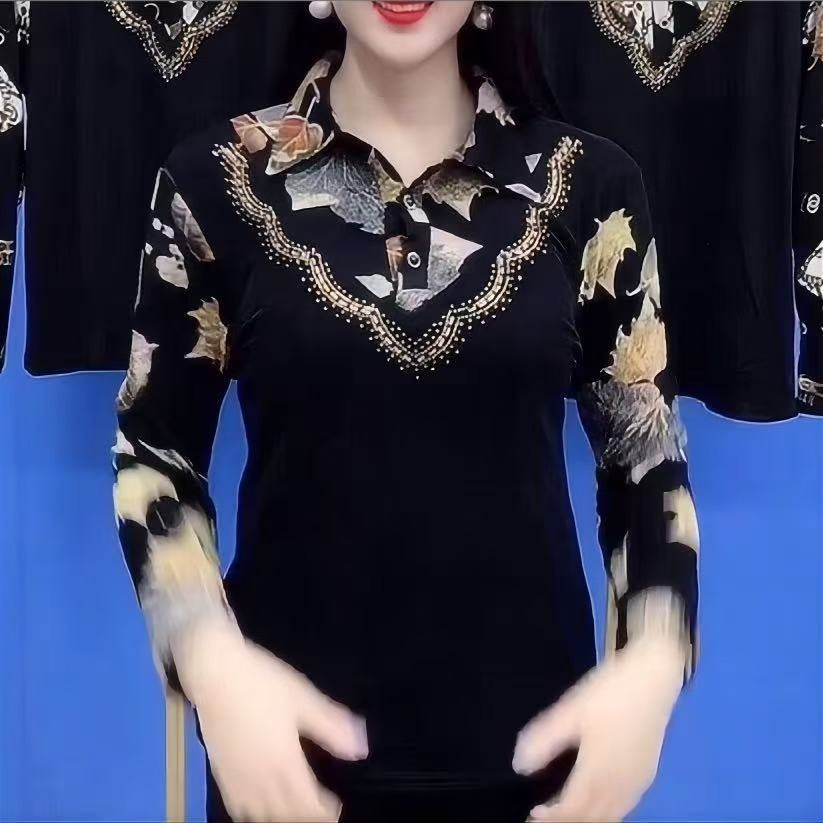 🔥2025 New Arrival Pre-Sale🍃Women's Winter Thickened Half-Button Print Top
