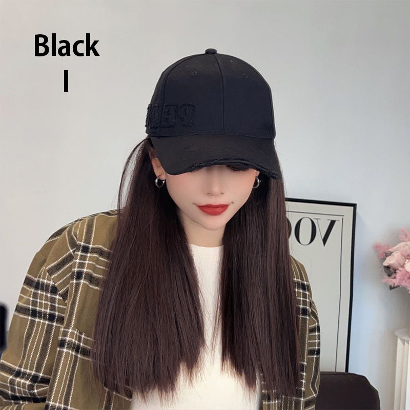 Baseball Cap with Hair Extensions for Women