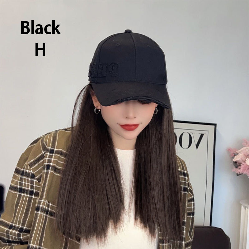 Baseball Cap with Hair Extensions for Women