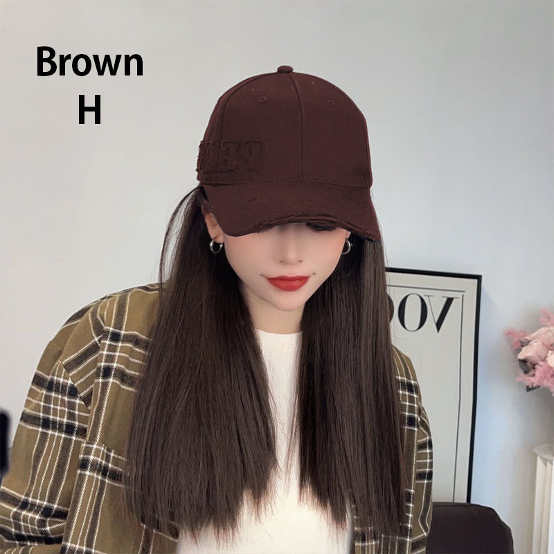 Baseball Cap with Hair Extensions for Women