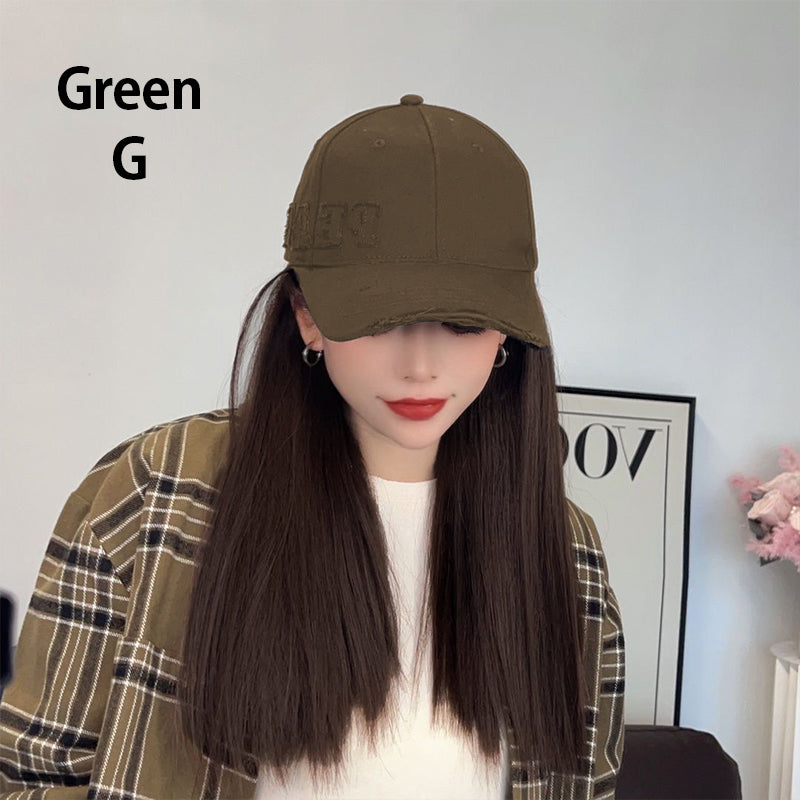 Baseball Cap with Hair Extensions for Women