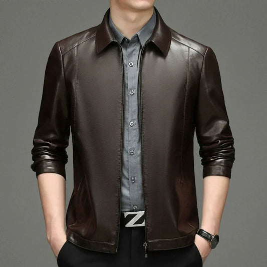 Men's Casual PU Leather Jacket(50% OFF)