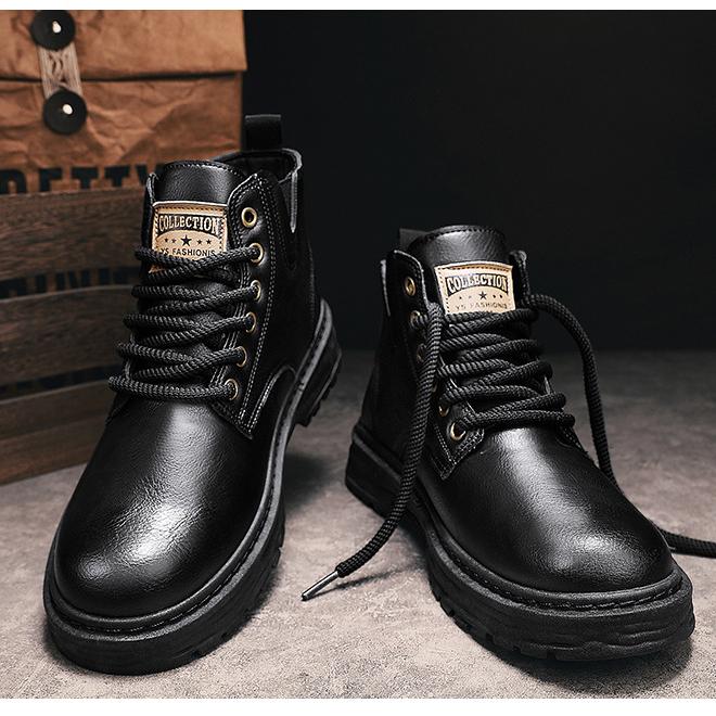 🎁✨Ideal gift - Vintage PU leather lace-up boots for men