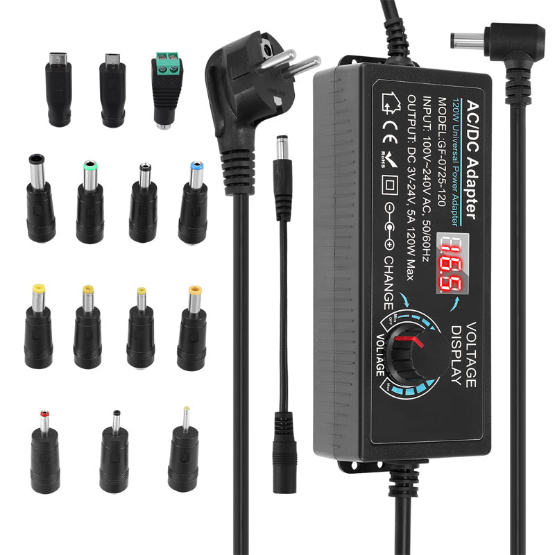 🔥Adjustable 3V-24V 3A Universal AC/DC Power Adapter