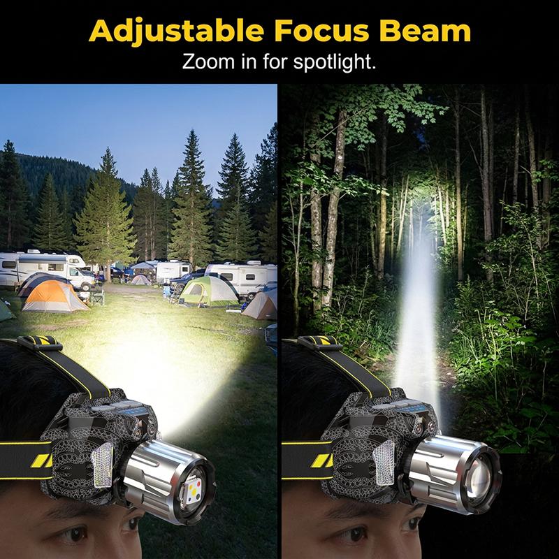 🔦 50% OFF NOW! ✨ Rechargeable 5-Color LED Headlamp – Motion Sensor & Fishing/UV Modes 💡