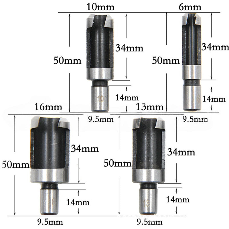 8PCS Wood Plug Cutter Drill Bit Set