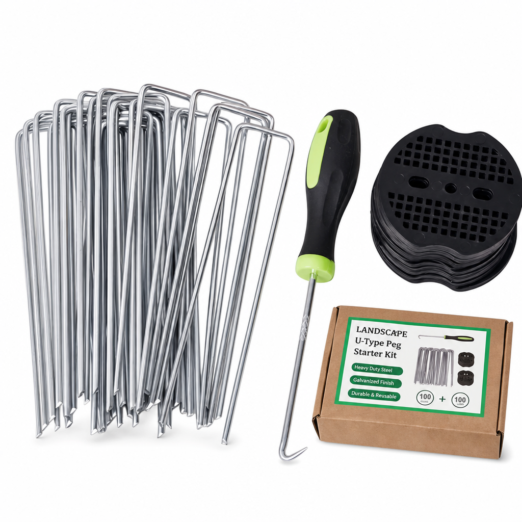 Galvanized Landscape Staples with Gasket