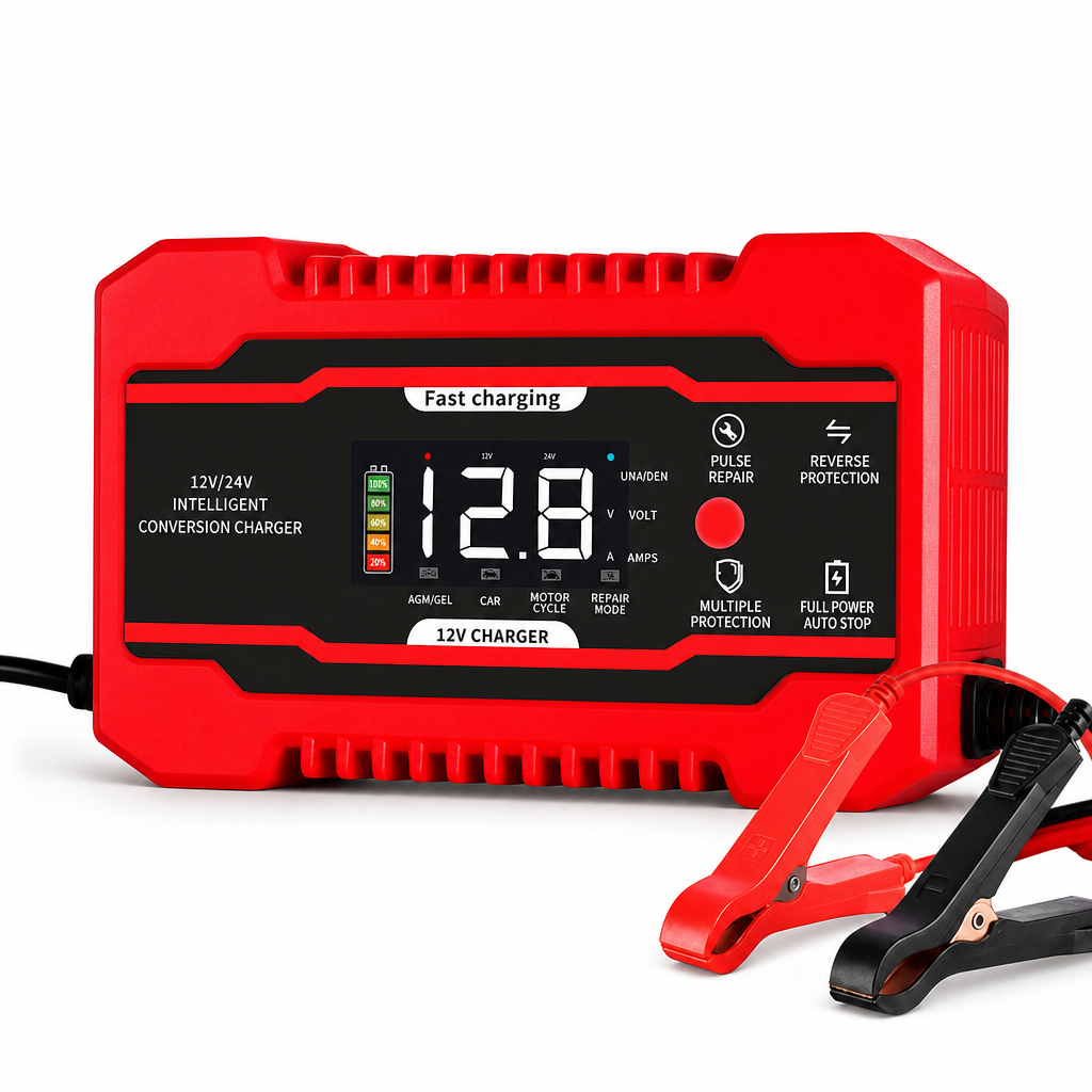 📢📢 50% OFF! 12V 6A Smart Battery Charger – Pulse Repair Mode for Car & Motorcycle Lead-Acid Batteries 🔋🚗