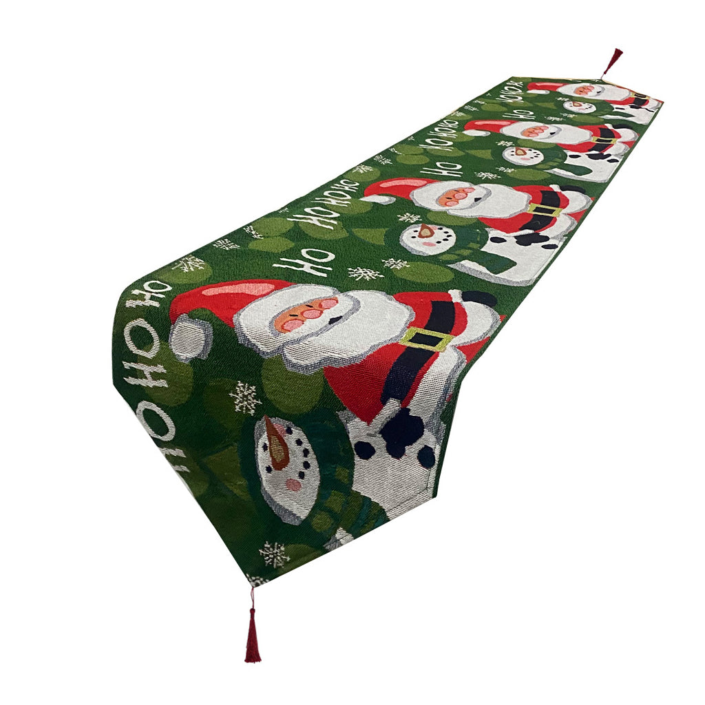 Christmas Table Runner with Tassels for Home Dining Decoration
