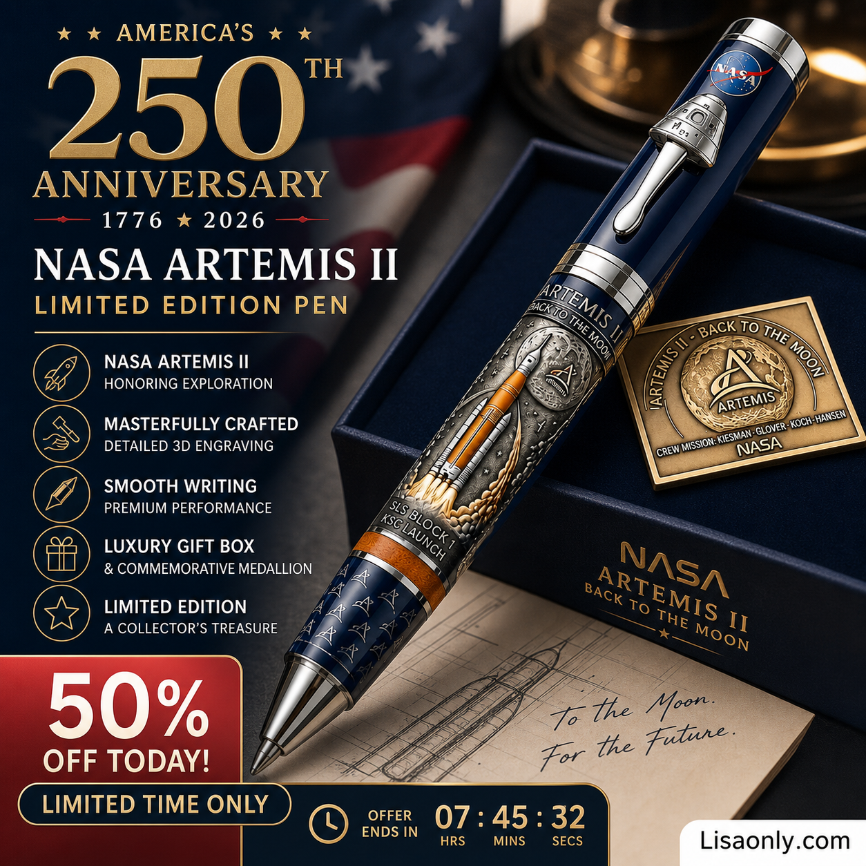 🔥 250th U.S. Anniversary Pen – Heirloom-Quality, 24K Gold-Plated & German-Made Nib – "What Will You Sign With America's 250th?" ✨