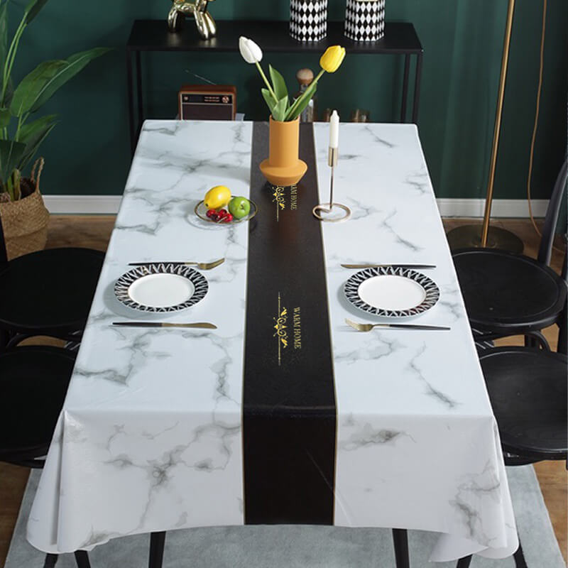 Marble tablecloth waterproof and oil-proof