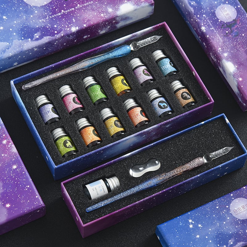 2023 Calligraphy Glass Dip Pen Ink Set(50% OFF)
