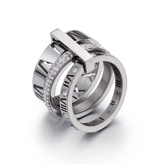 3 in 1 Roman Numeral Spinner Ring(50% OFF)