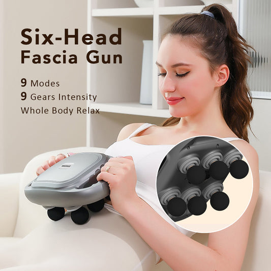 6-Head Wireless Massage Gun for Full-Body Relaxation