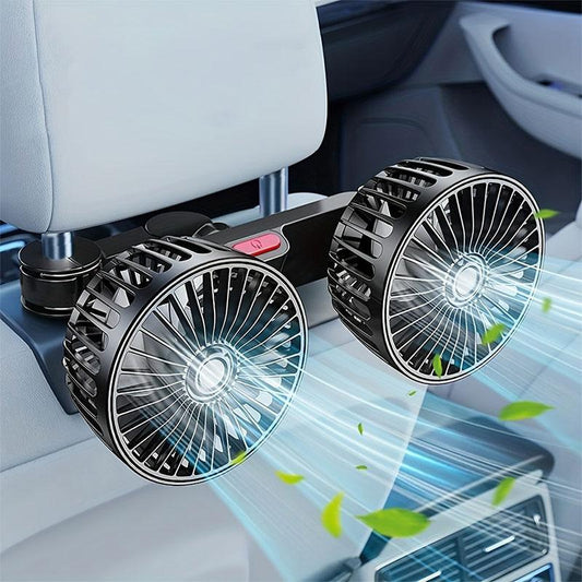 🌞Summer Sale 55% OFF🔥Dual Head USB Car Seat Fan, 3-Speed 360° Rotatable