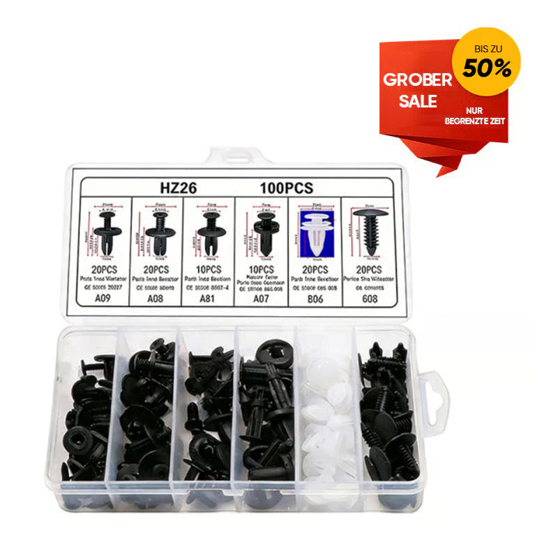⚙️ 100pcs Universal Expansion Screw Clips Set – Multi-Size, Strong Grip & Easy Installation 🛠️🚗