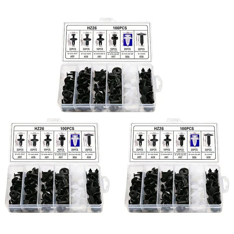 ⚙️ 100pcs Universal Expansion Screw Clips Set – Multi-Size, Strong Grip & Easy Installation 🛠️🚗