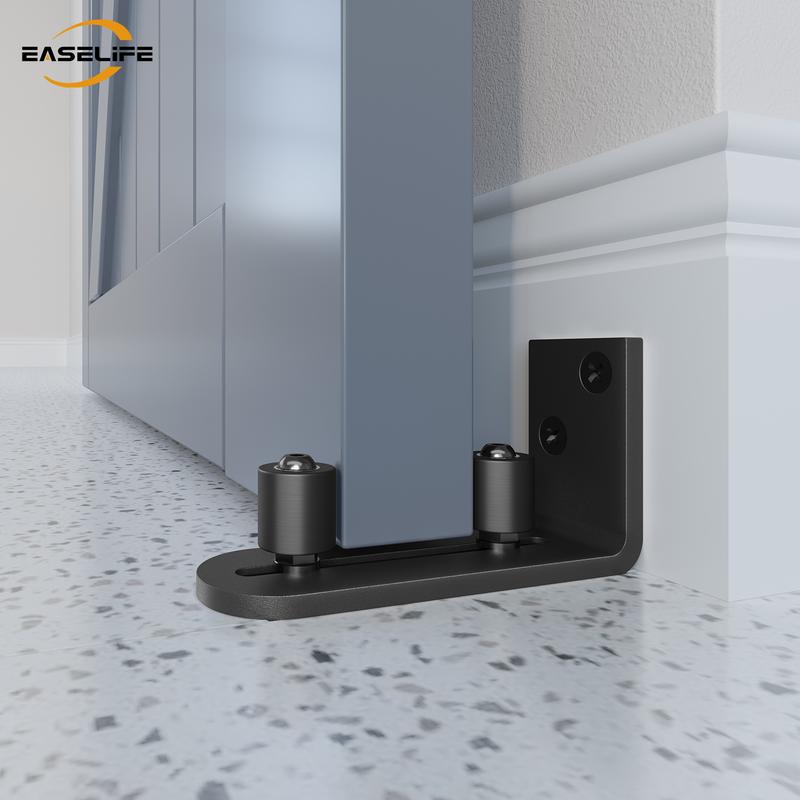 🔥Hot Sale 50% OFF⚡EaseLife Barn Door Bottom Guide – Adjustable Roller, Easy Wall‑Mount Install