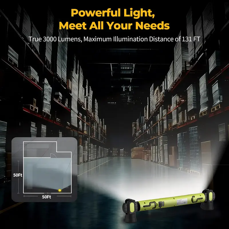 🔥HOT SALE🔥🏆50K+ SOLD! LED Work Light! 3000LM, magnetic & 5200mAh. Bright anywhere – grab yours! ✅
