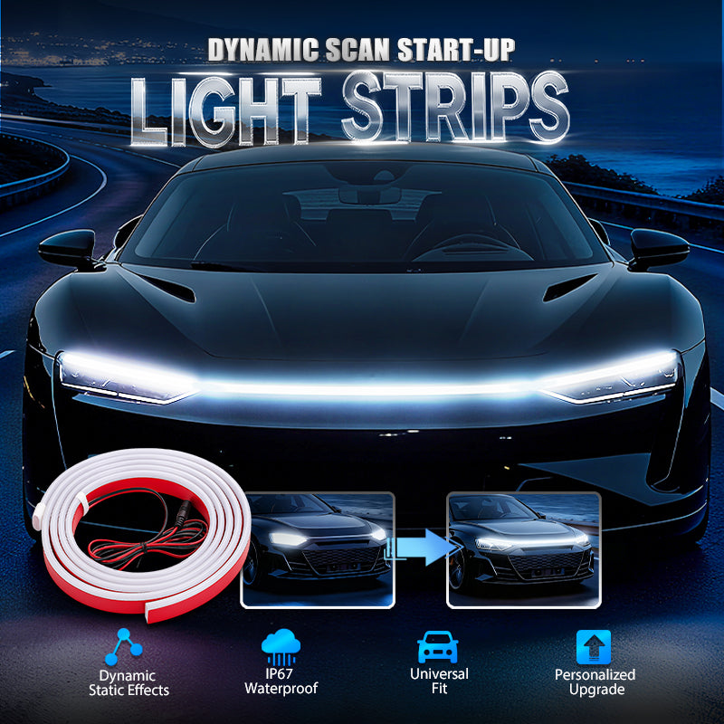 🔥【Dynamic Scan HoodBeam Kit】 Light up your hood with hypnotic smooth scanning effects! ✨🚗