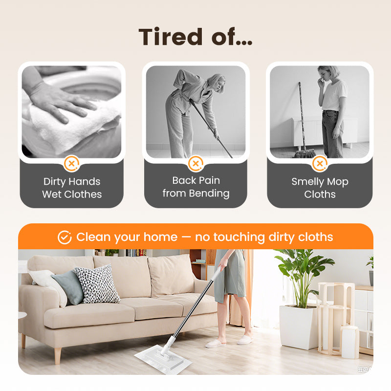 💥 Last Day! 50% OFF💥Disposable Dust Mop with 4 Reusable Cloths