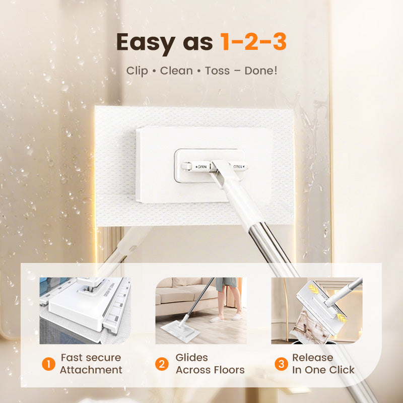 💥 Last Day! 50% OFF💥Disposable Dust Mop with 4 Reusable Cloths