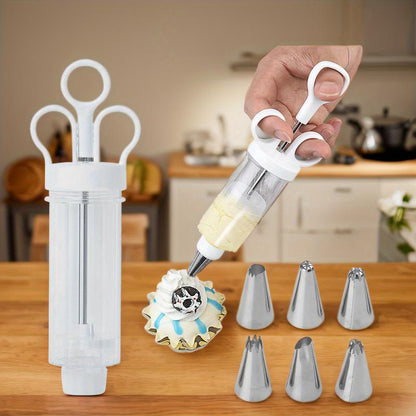 📢 LIMITED TIME 50% OFF! ⏰ Stainless Steel Cake Decorating Gun Kit – Complete Frosting Piping Set with 18 Tips & Nozzles – Decorate Inside & Out ✨