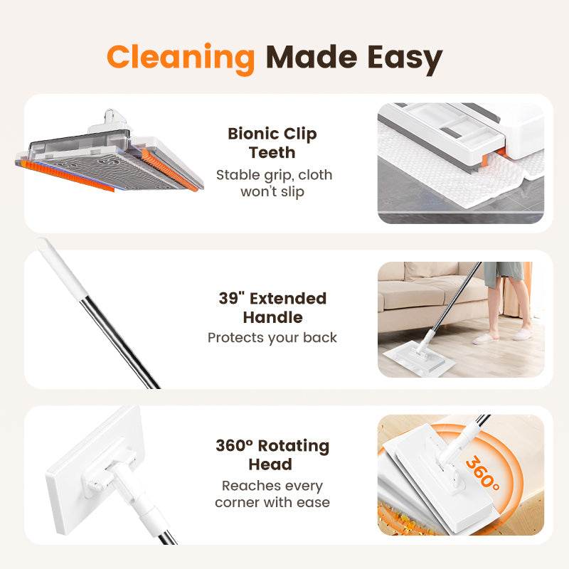 💥 Last Day! 50% OFF💥Disposable Dust Mop with 4 Reusable Cloths