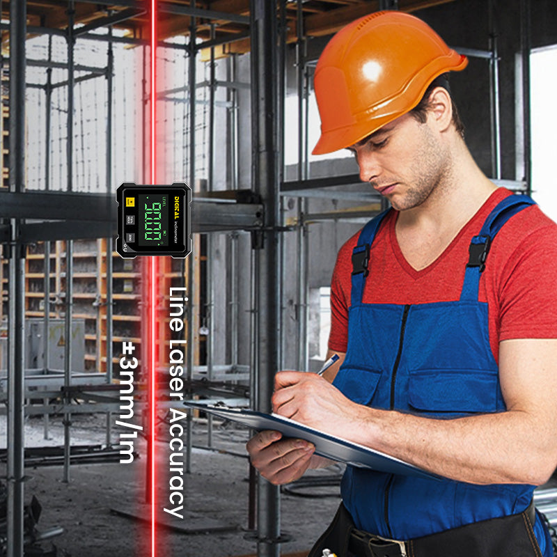 📐 50% OFF NOW!🔥4-Side Magnetic Digital Angle Gauge - Laser Precision & Multi-Surface Use, Perfect for Woodworking and Construction ✨