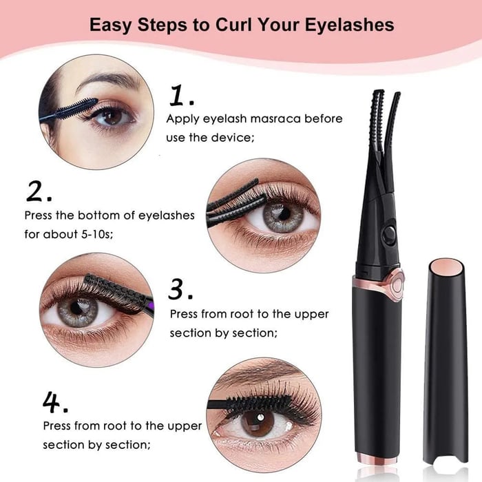 Heated Eyelash Curler for Long lasting Natural Curling