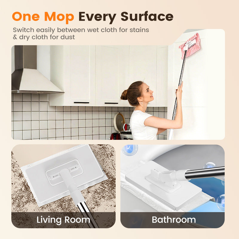 💥 Last Day! 50% OFF💥Disposable Dust Mop with 4 Reusable Cloths