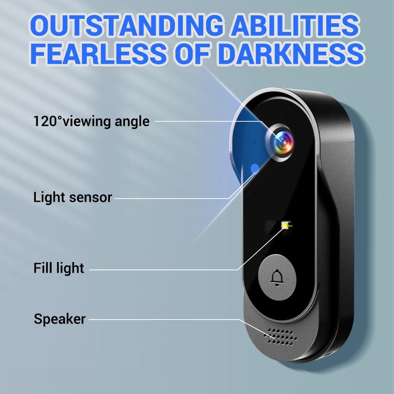 🔥2026 Bestseller🔥Wireless doorbell camera: 1080P, 170° angle, 4.3-inch screen, IPX65 outdoor waterproof rating, night vision