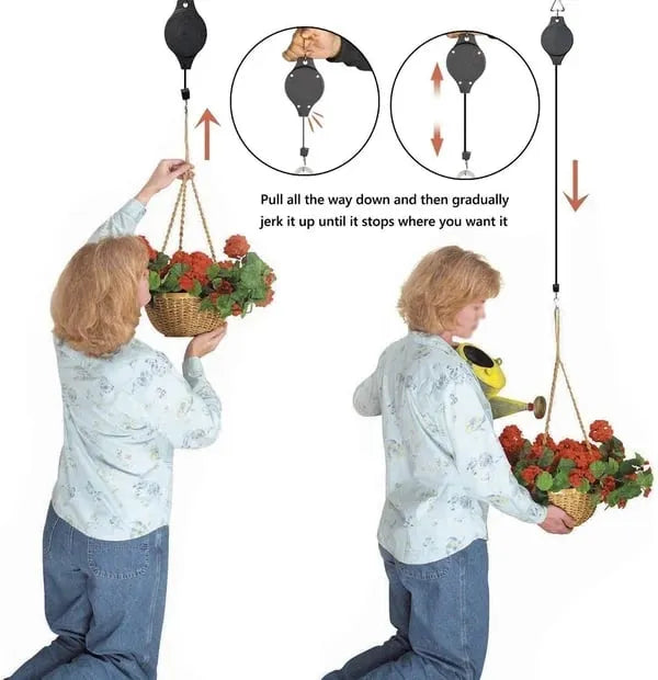 🪴🦜Plant Pulley Set For Garden Baskets Pots, Birds Feeder